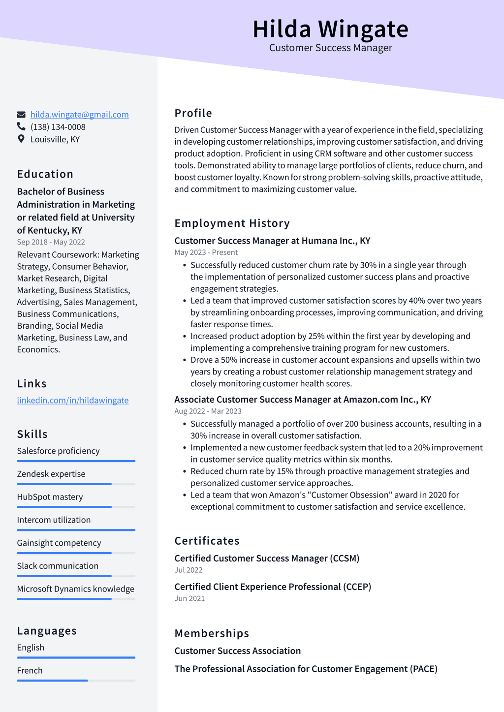 Adobe Customer Success Manager Resume Examples | ResumeCat