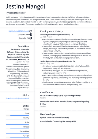 Adobe Python Developer Resume Examples | ResumeCat