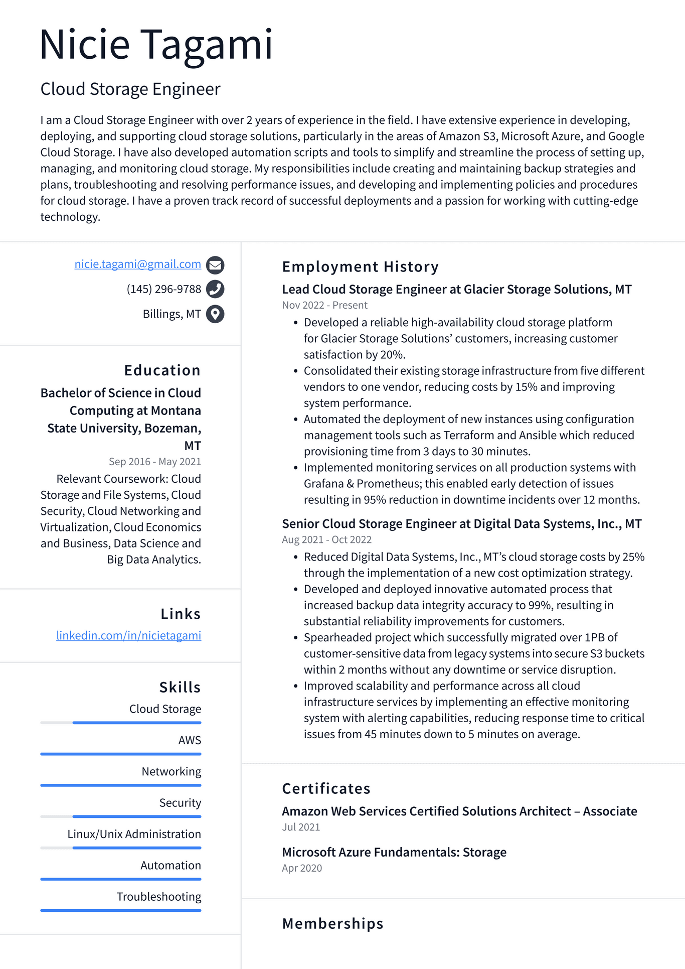 Amazon Cloud Storage Engineer Resume - Amazon Cloud Storage Engineer Resume Example 6SMVd 1366w
