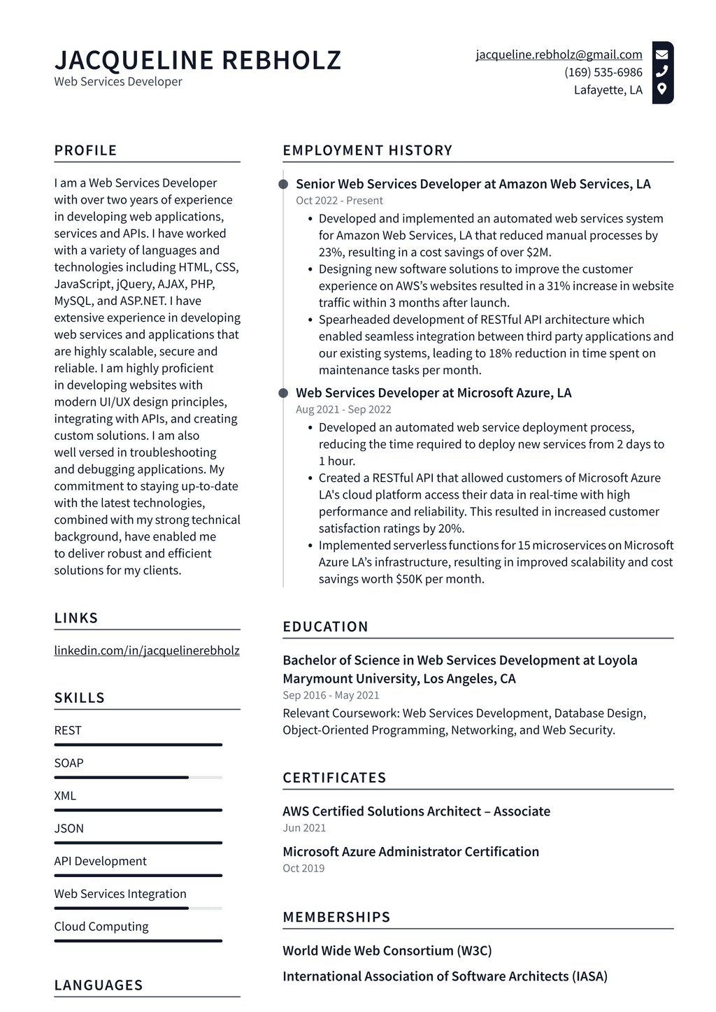 Amazon Web Services Developer Resume Examples | ResumeCat