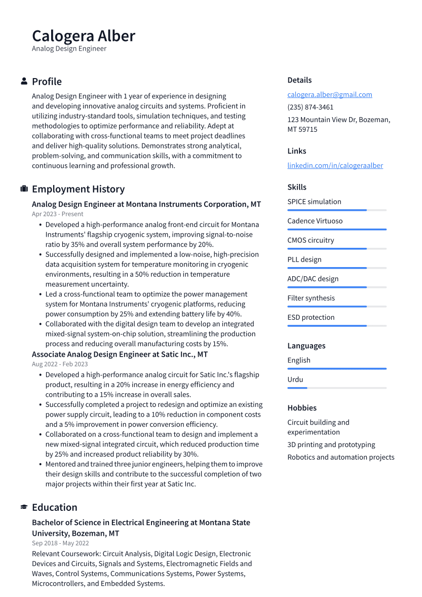 10 Analog Design Engineer Skills Definition And Examples