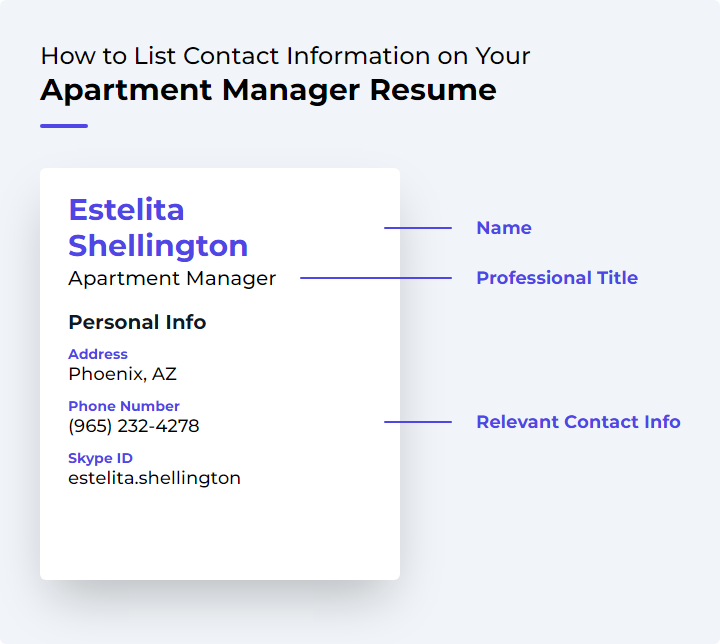 How to List Contact Information for an Apartment Manager Resume