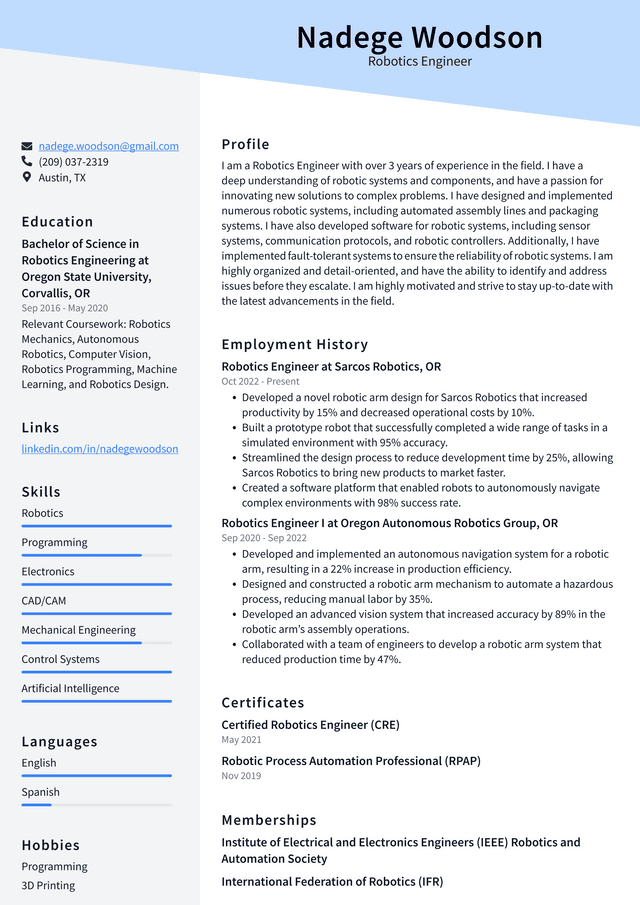 Apple Robotics Engineer Resume Examples ResumeCat