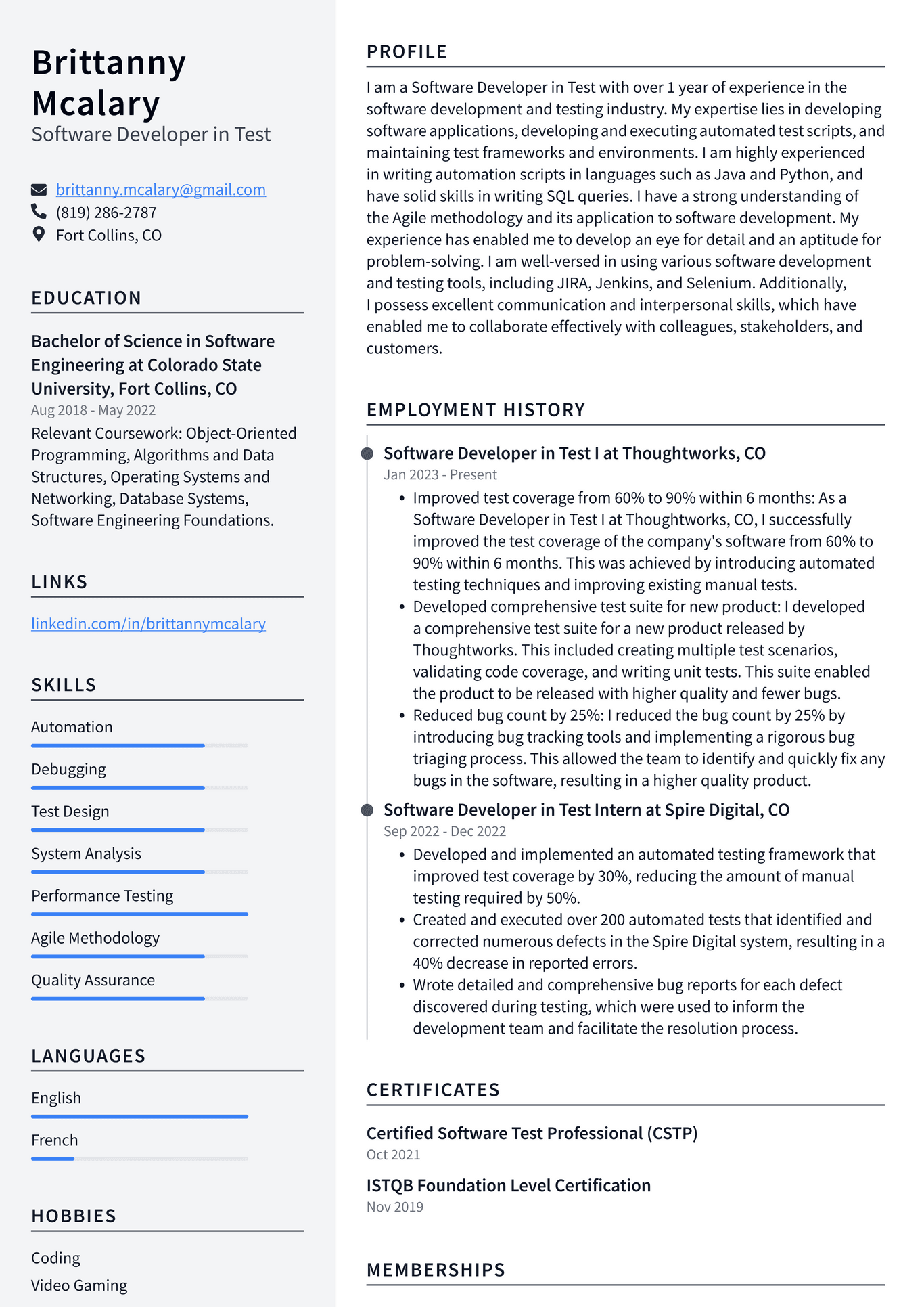 Apple Software Developer in Test Resume Examples ResumeCat