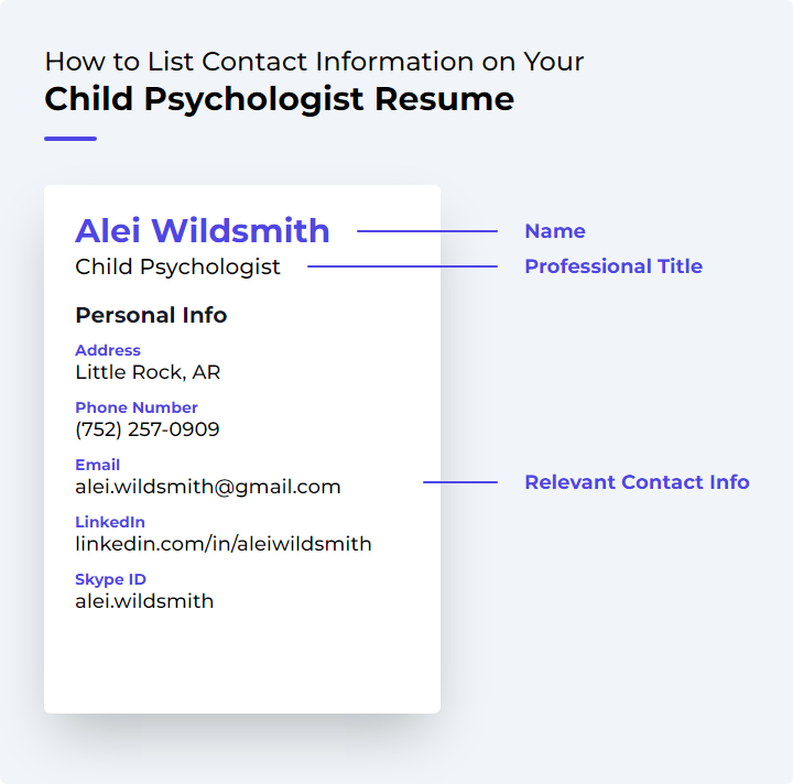 How to List Contact Information for a Child Psychologist Resume