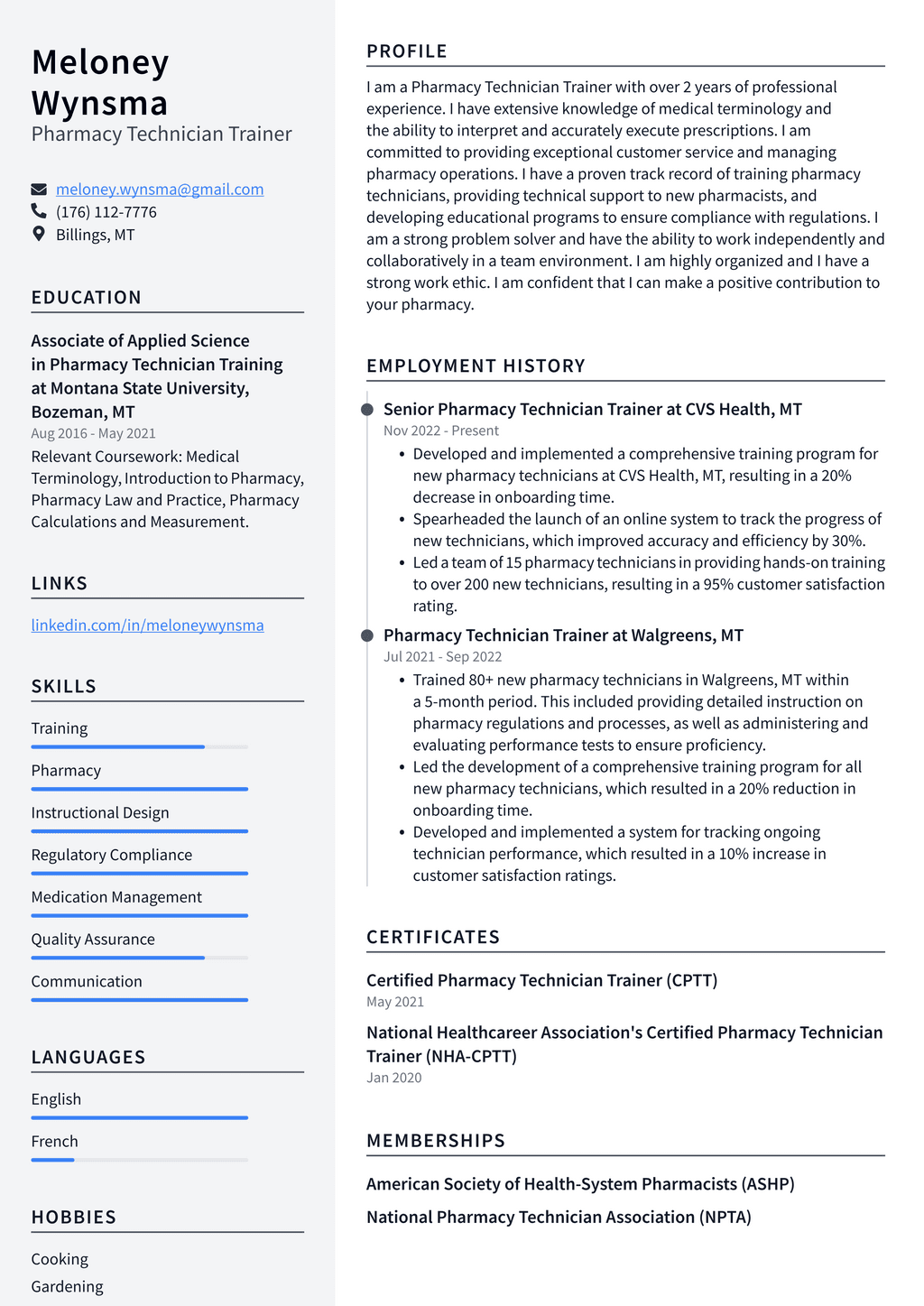 CVS Pharmacy Technician Trainer Resume Examples ResumeCat