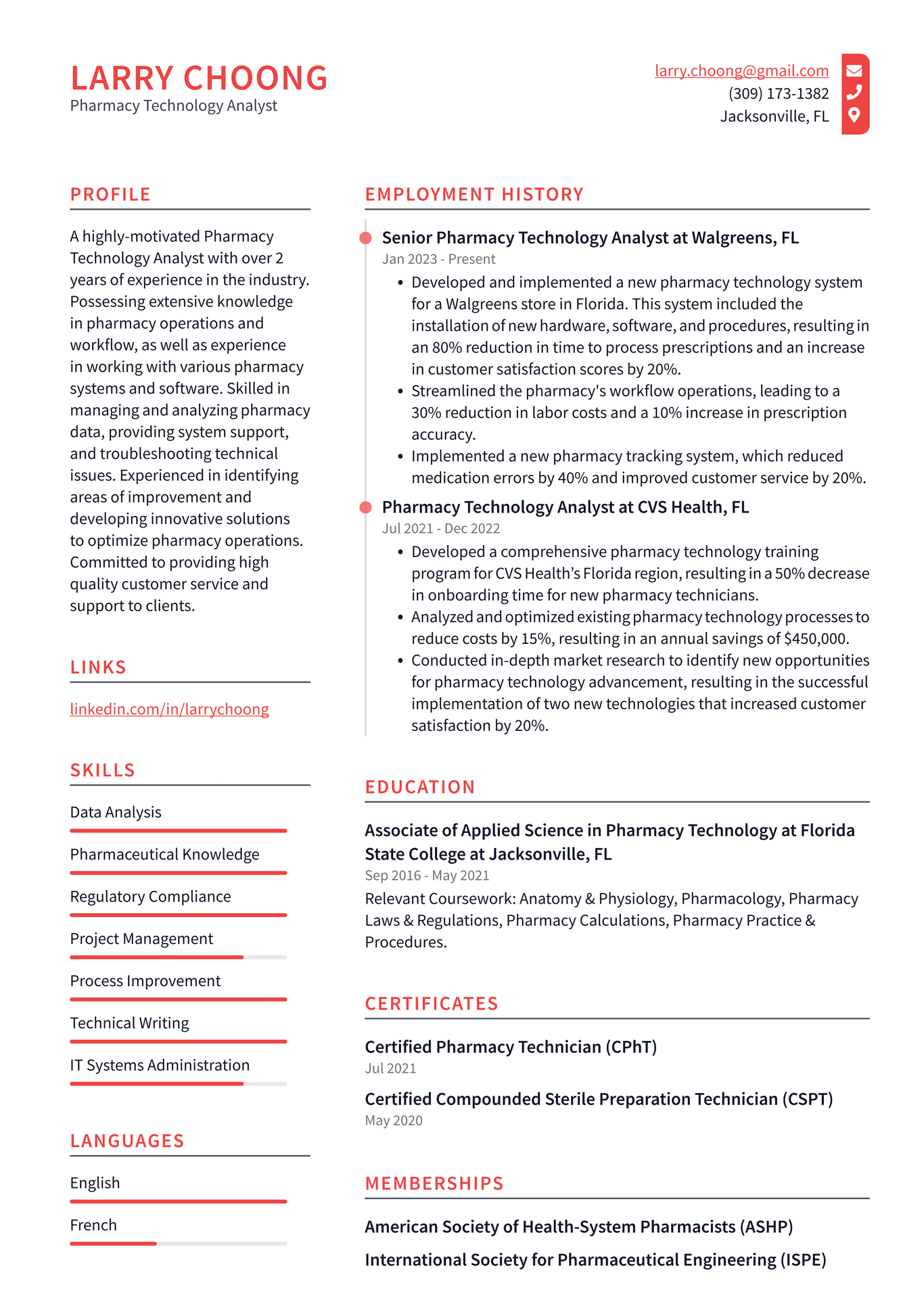 CVS Pharmacy Technology Analyst Resume Examples | ResumeCat