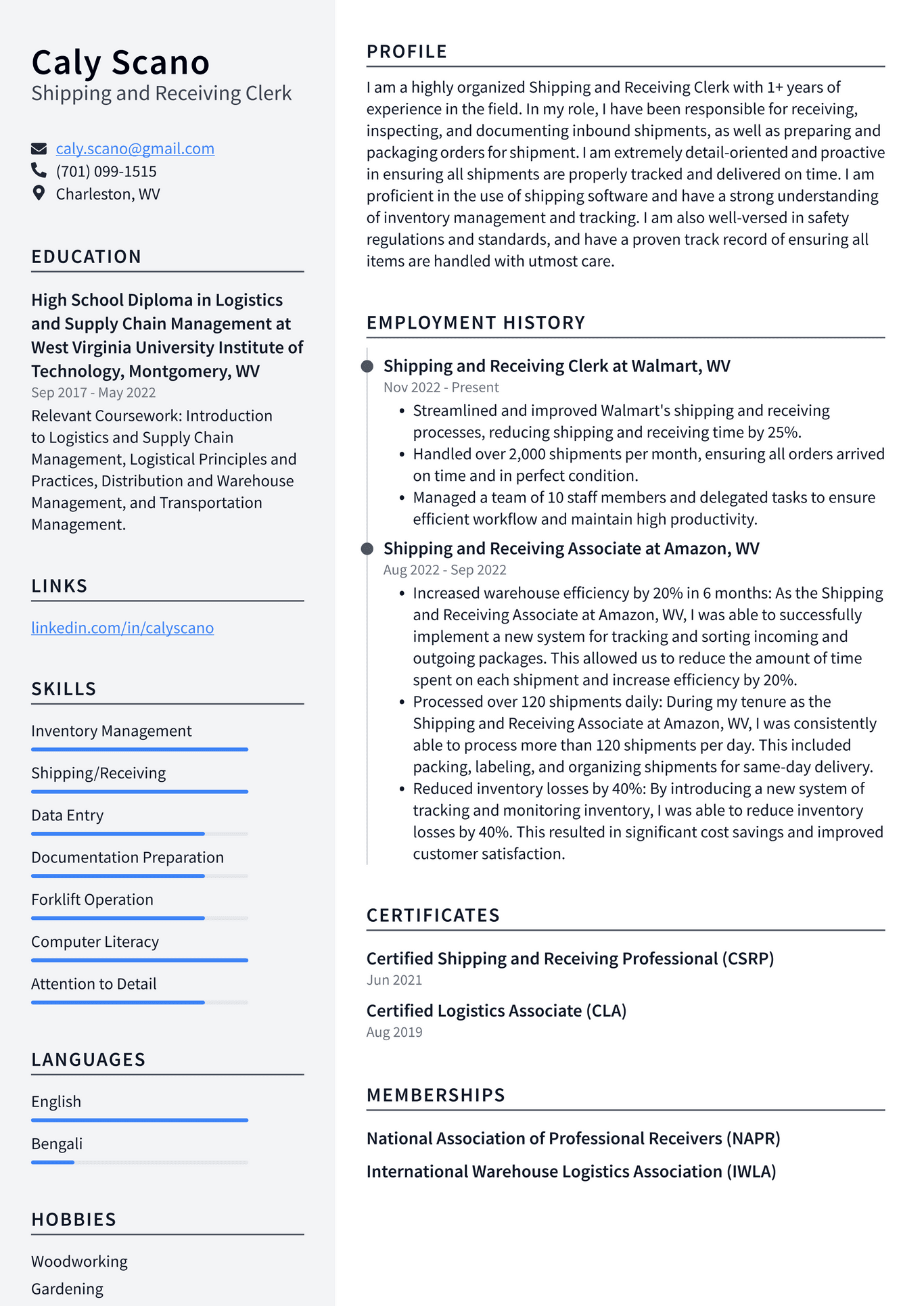 CVS Shipping and Receiving Clerk Resume Examples ResumeCat