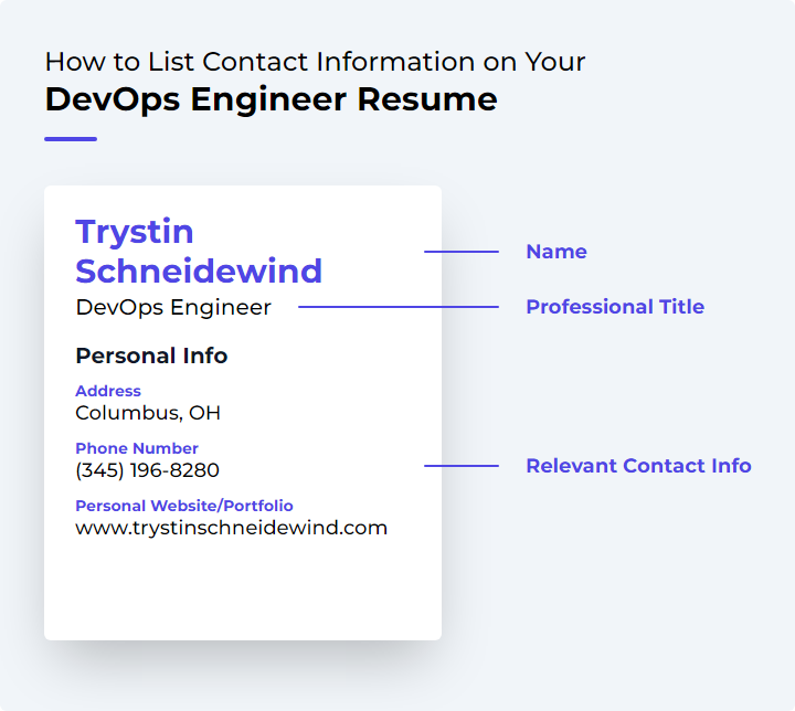 How to List Contact Information for a DevOps Engineer Resume