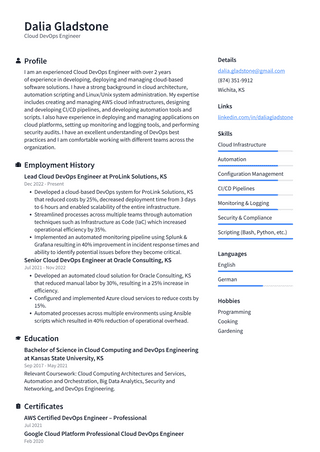 Google Cloud DevOps Engineer Resume Examples | ResumeCat