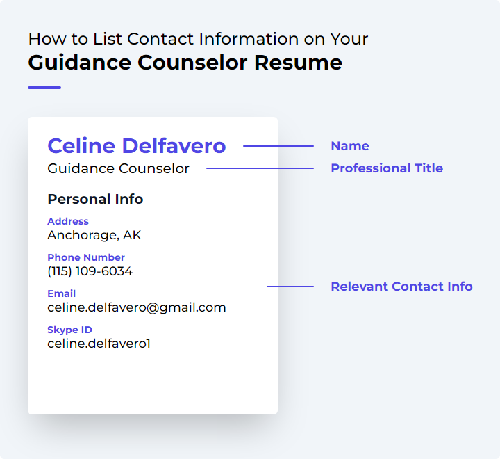 How to List Contact Information for a Guidance Counselor Resume