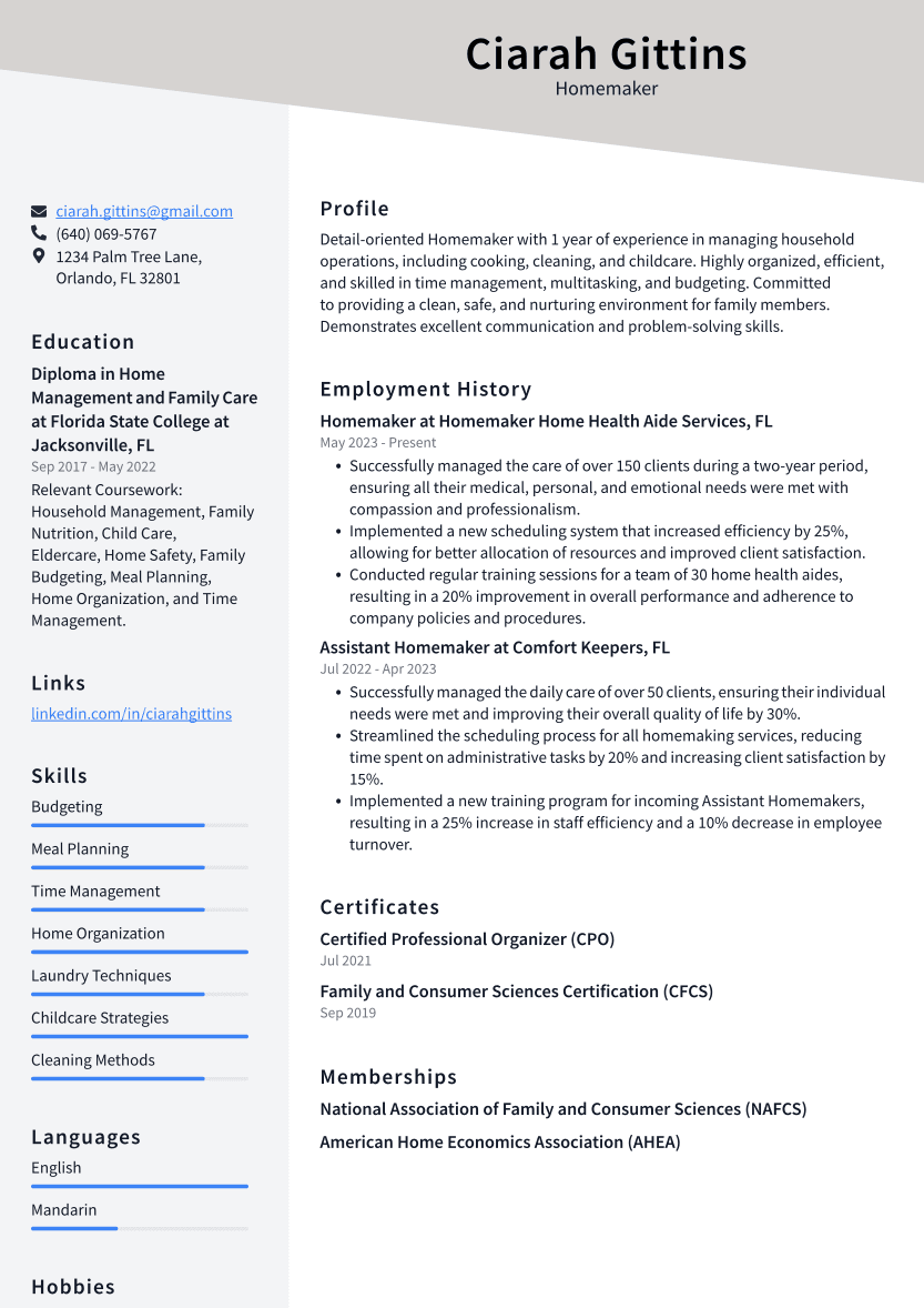 Top 18 Homemaker Resume Objective Examples ResumeCat