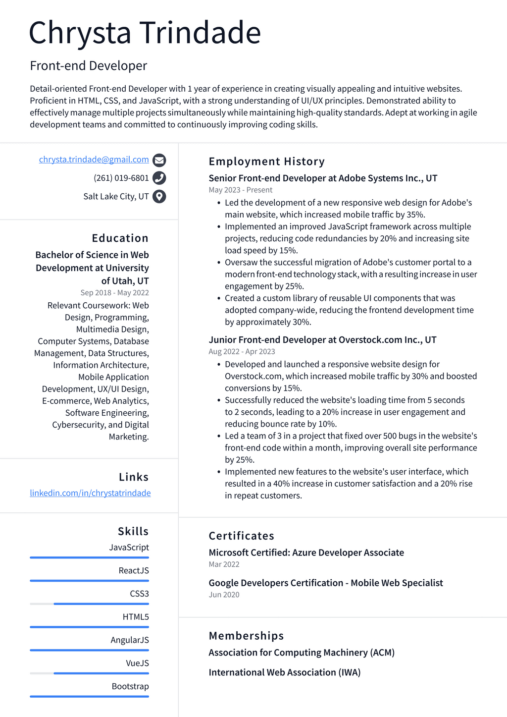 IBM Front-end Developer Resume Examples | ResumeCat