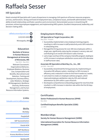 IBM HR Specialist Resume Examples | ResumeCat