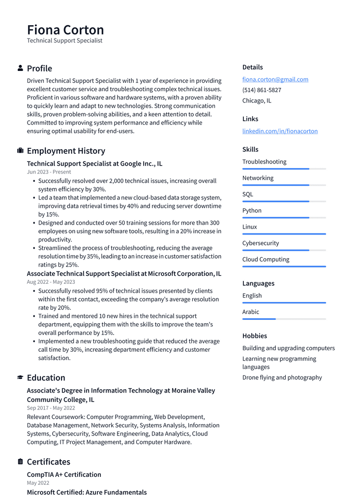 IBM Technical Support Specialist Resume Examples | ResumeCat