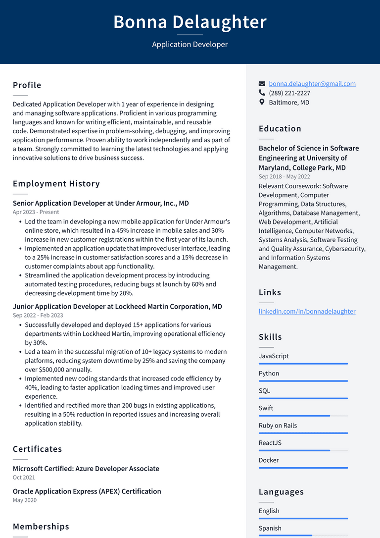 LinkedIn Application Developer - Linkedin Application Developer Resume Example VwJt8 768w 
