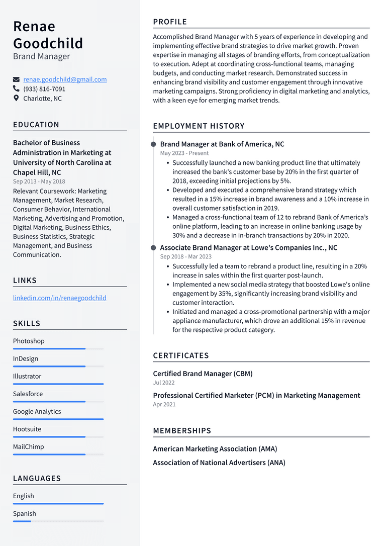 LinkedIn Brand Manager Resume Examples - Linkedin Brand Manager Resume Example Jl5lU 768w 