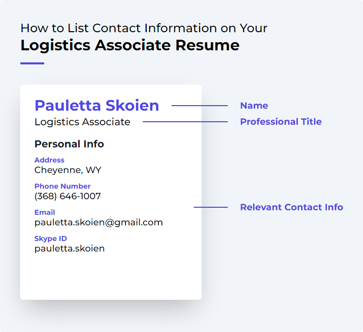 How to List Contact Information for a Logistics Associate Resume