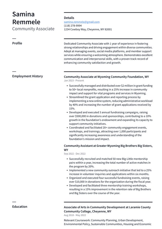 Lyft Community Associate Resume Example