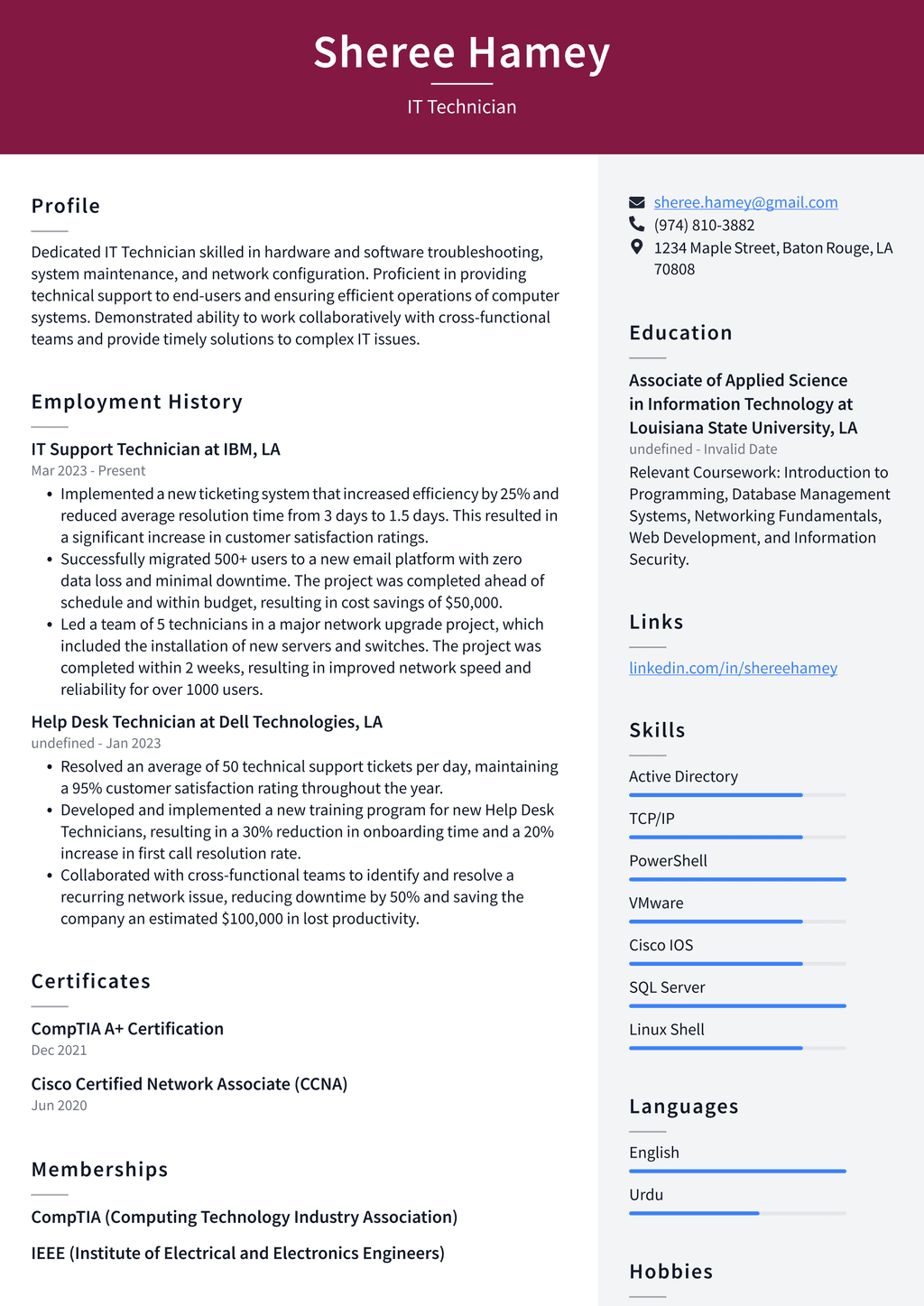 Lyft IT Technician Resume Examples - Lyft It Technician Resume Example H5Qyh 1024w 