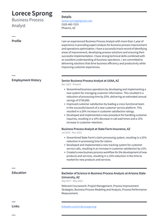 Process Analysis Example Resume Meta Business Process Analyst Resume Examples | ResumeCat