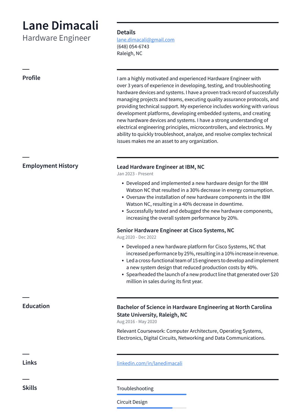 Meta Hardware Engineer Resume Examples ResumeCat
