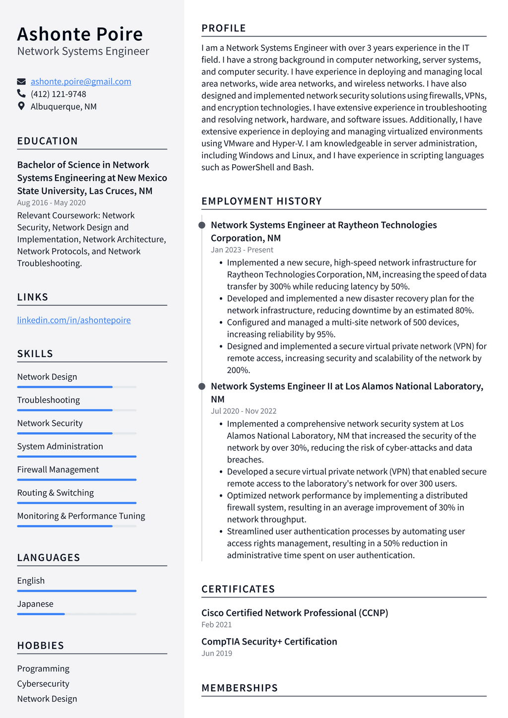 Meta Network Systems Engineer Resume Examples | ResumeCat