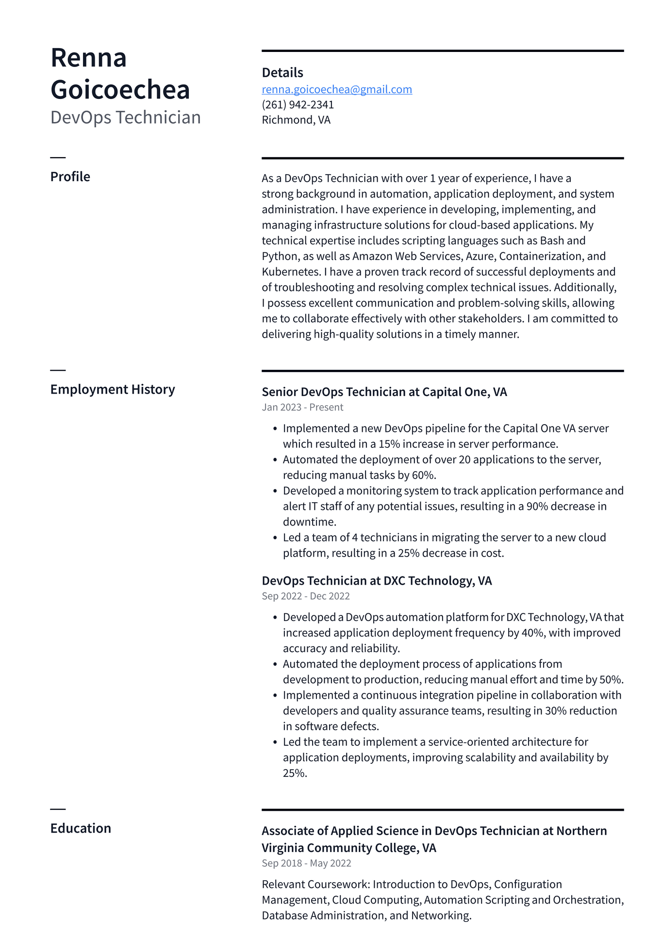 Microsoft DevOps Technician Resume Examples | ResumeCat