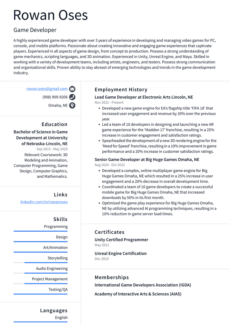Netflix Game Developer Resume Examples - Netflix Game Developer Resume Example OaWx0 768w 