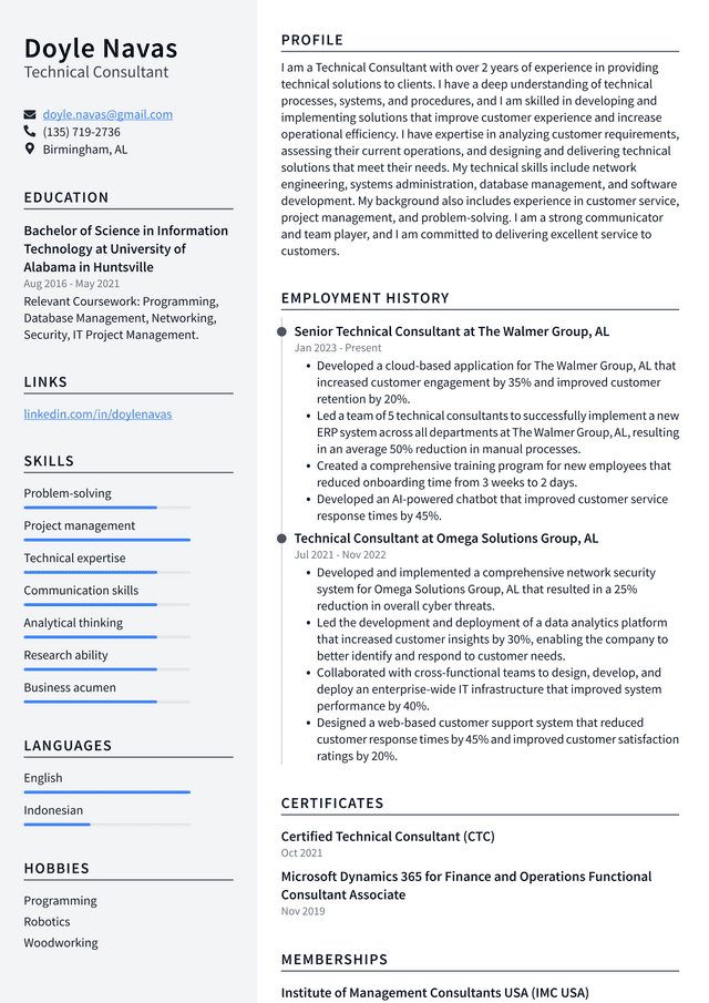 Netflix Technical Consultant Resume Example