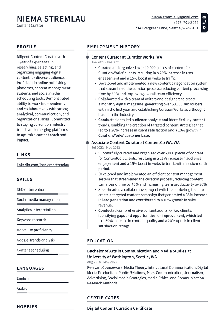 Resume Examples Pinterest Pinterest Content Curator Resume Examples | ResumeCat