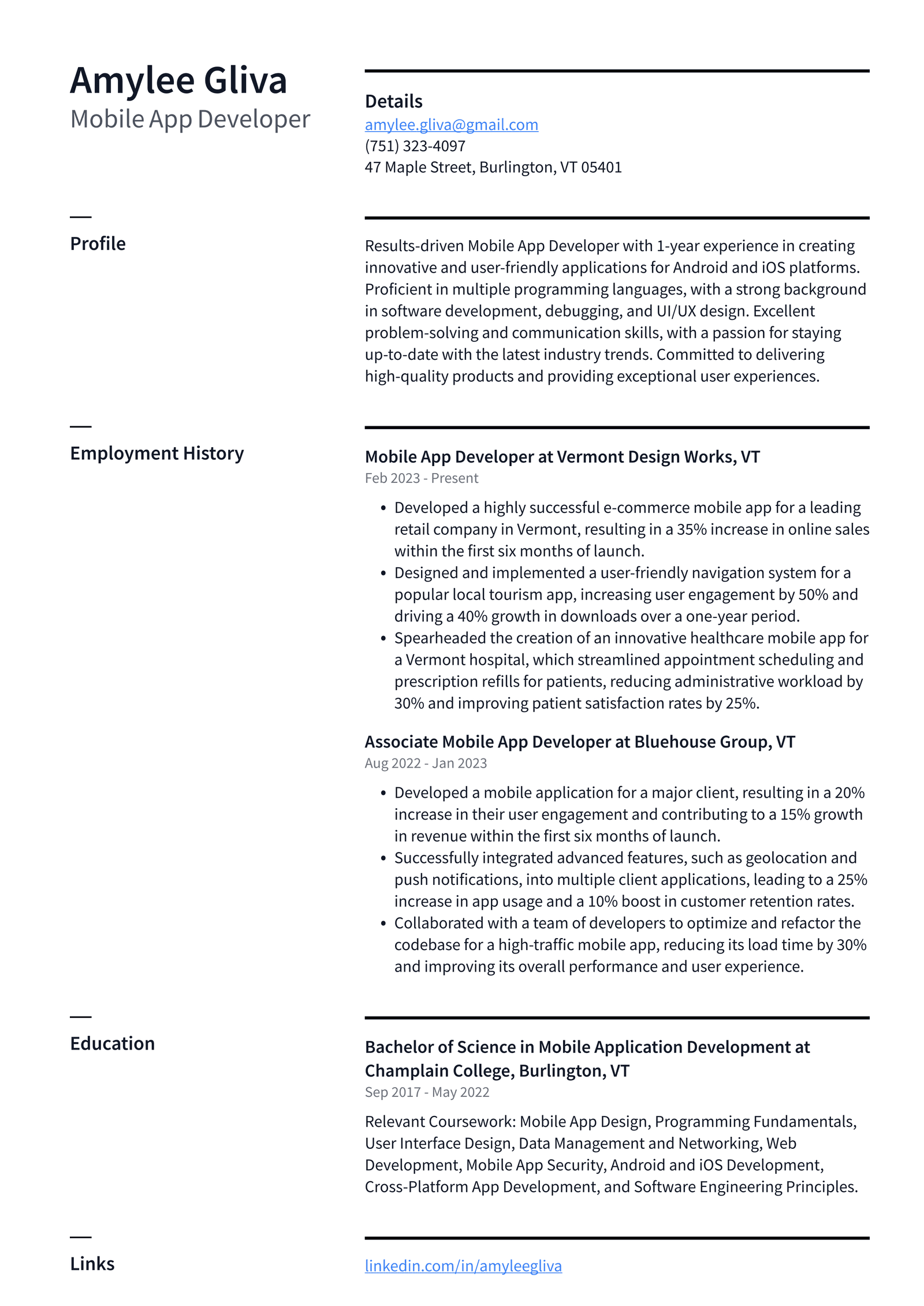 Pinterest Mobile App Developer Resume Examples | ResumeCat