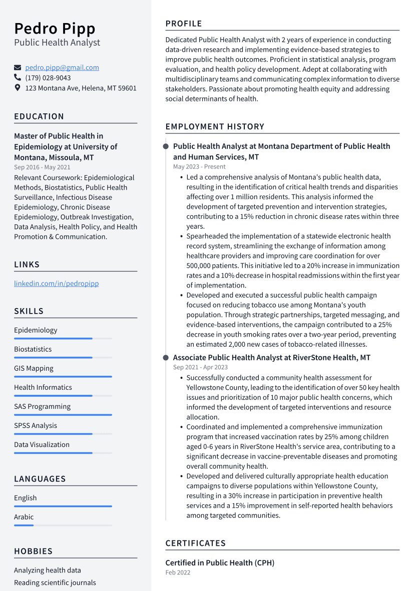 Top 12 Public Health Analyst Skills To Put On Your Resume