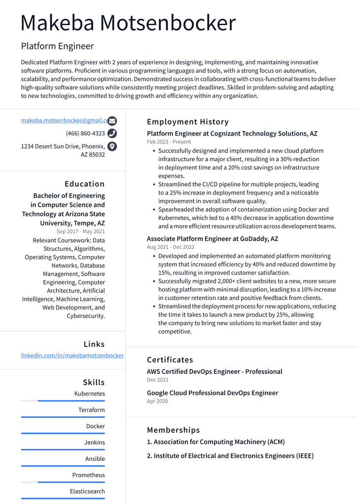 Snapchat Platform Engineer Resume Examples | ResumeCat