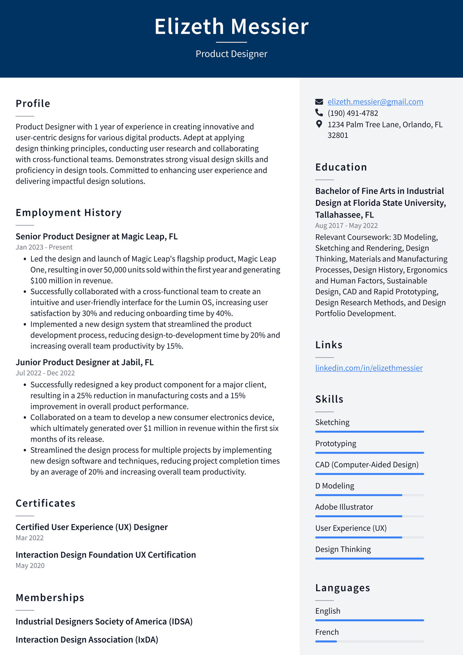 Snapchat Product Designer Resume Examples | ResumeCat
