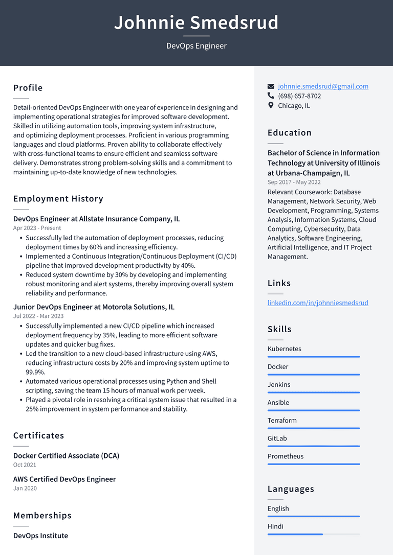Twitter DevOps Engineer Resume Examples | ResumeCat