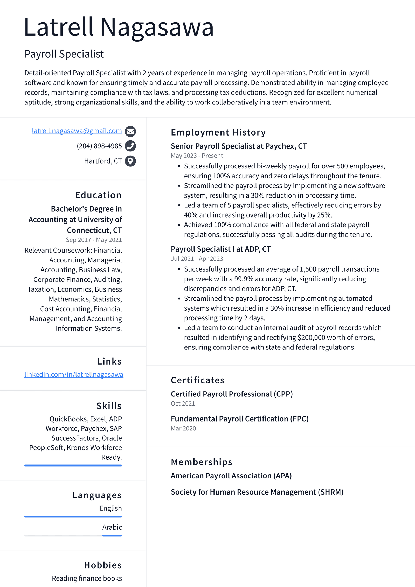Twitter Payroll Specialist Resume - Twitter Payroll Specialist Resume Example BPGX5 1600w 