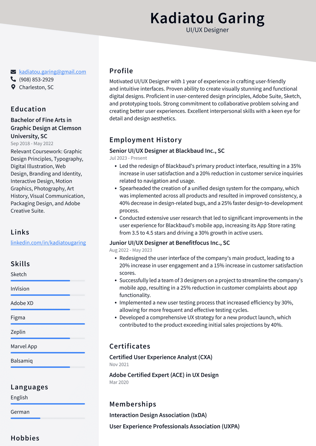 Twitter UI/UX Designer Resume Examples | ResumeCat