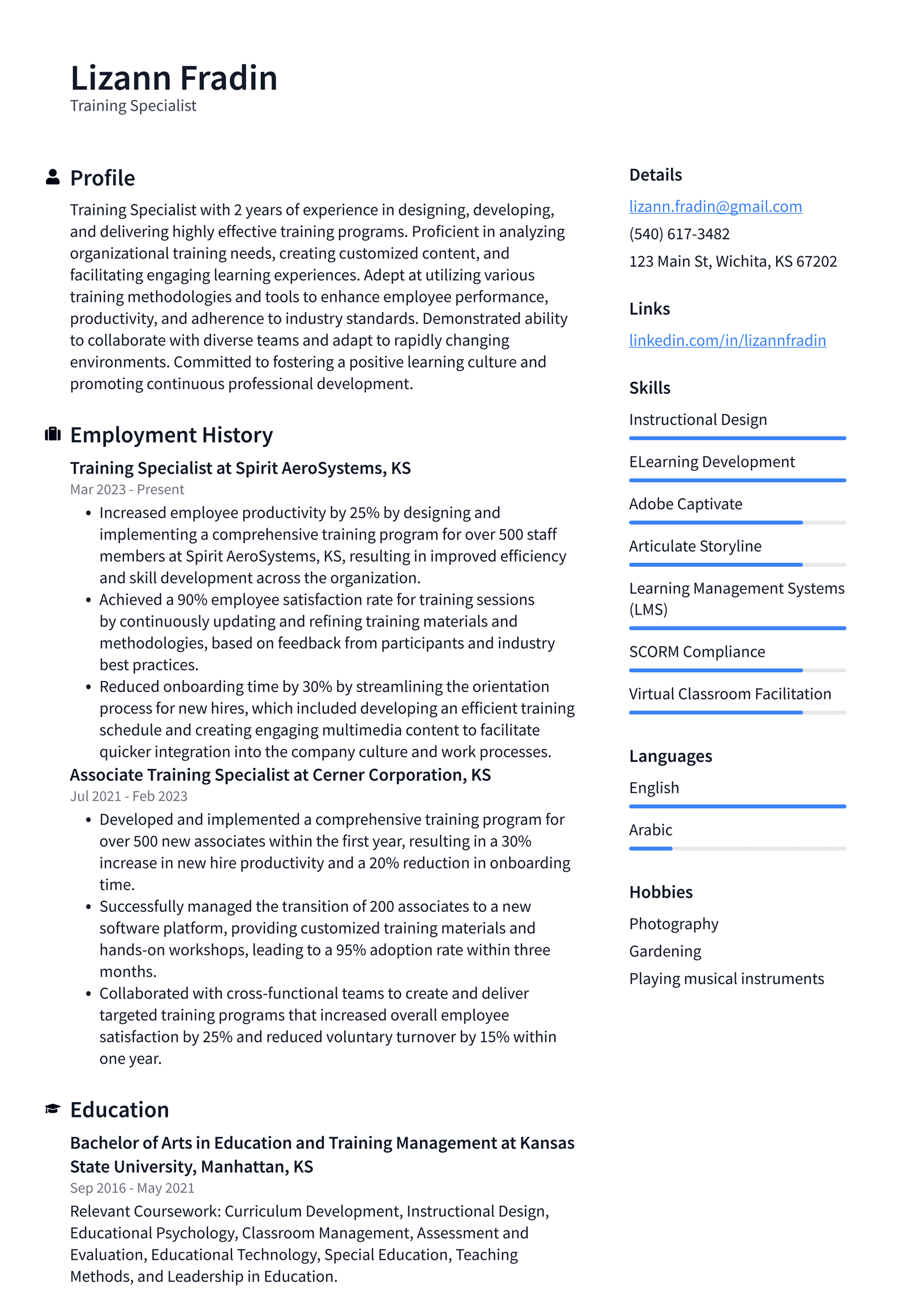 Uber Training Specialist Resume Examples ResumeCat