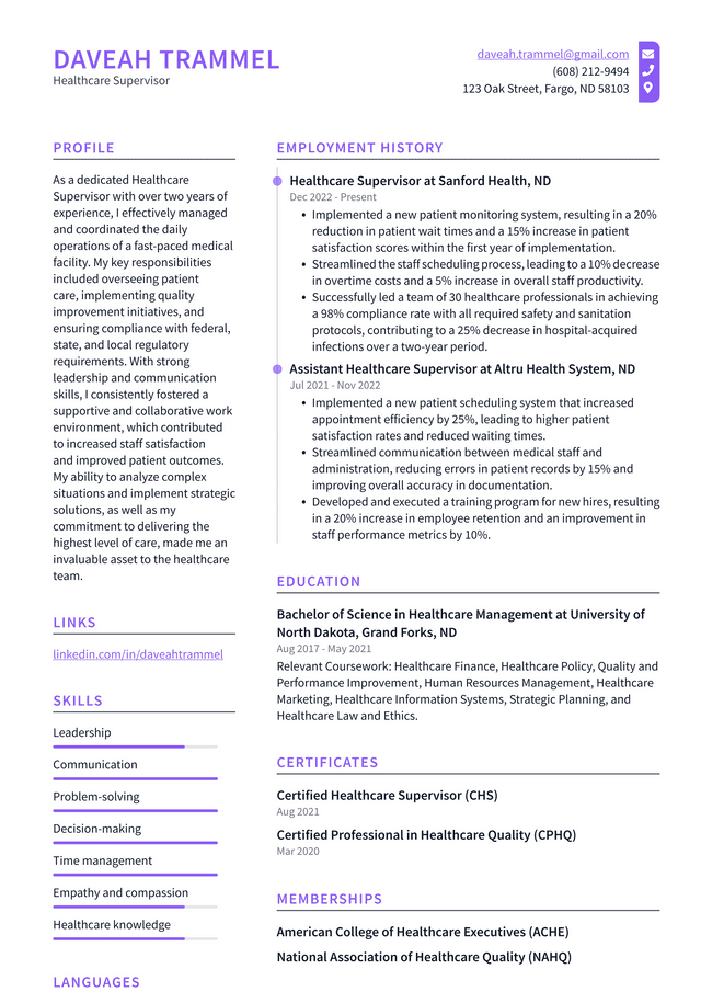 Walgreens Healthcare Supervisor Resume Example