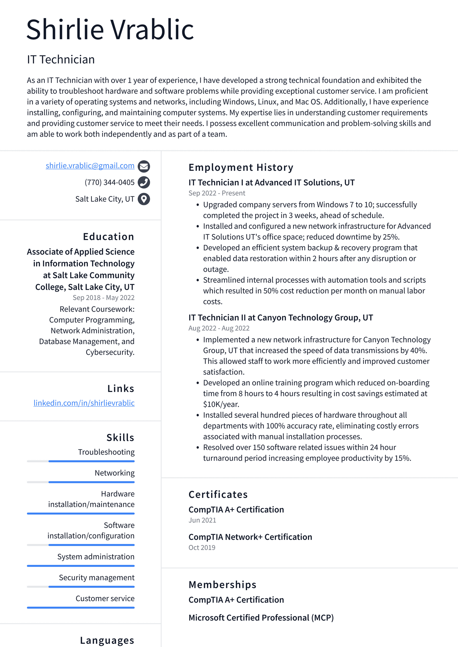Walmart IT Technician Resume Examples ResumeCat