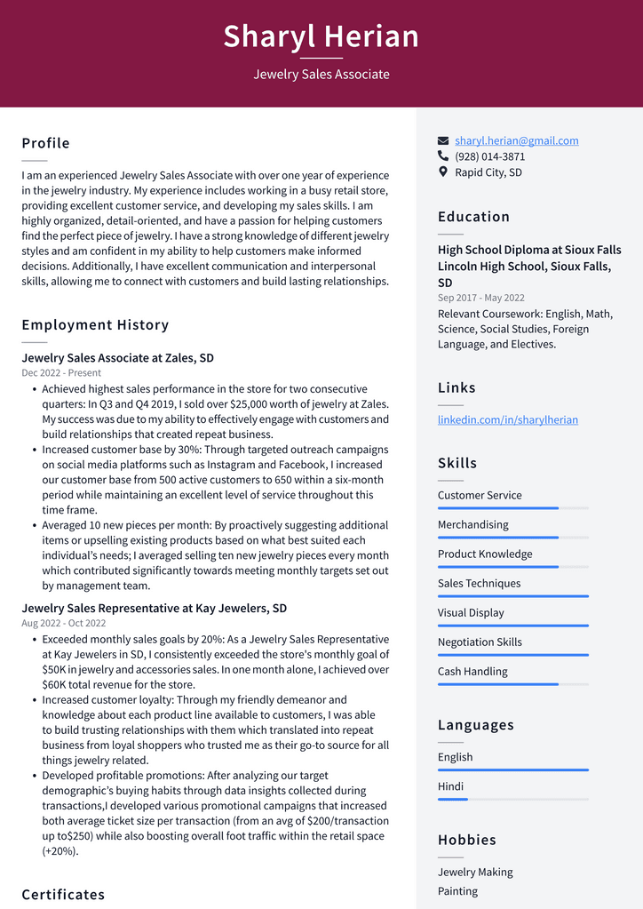 Walmart Jewelry Sales Associate Resume Examples ResumeCat