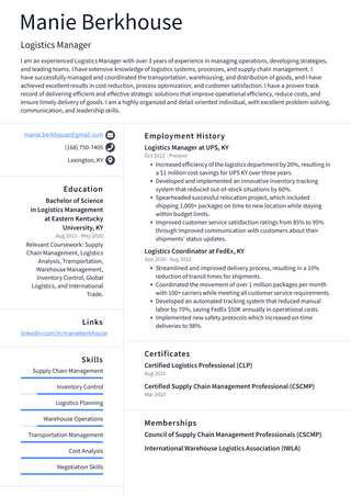 Walmart Logistics Manager Resume Examples ResumeCat