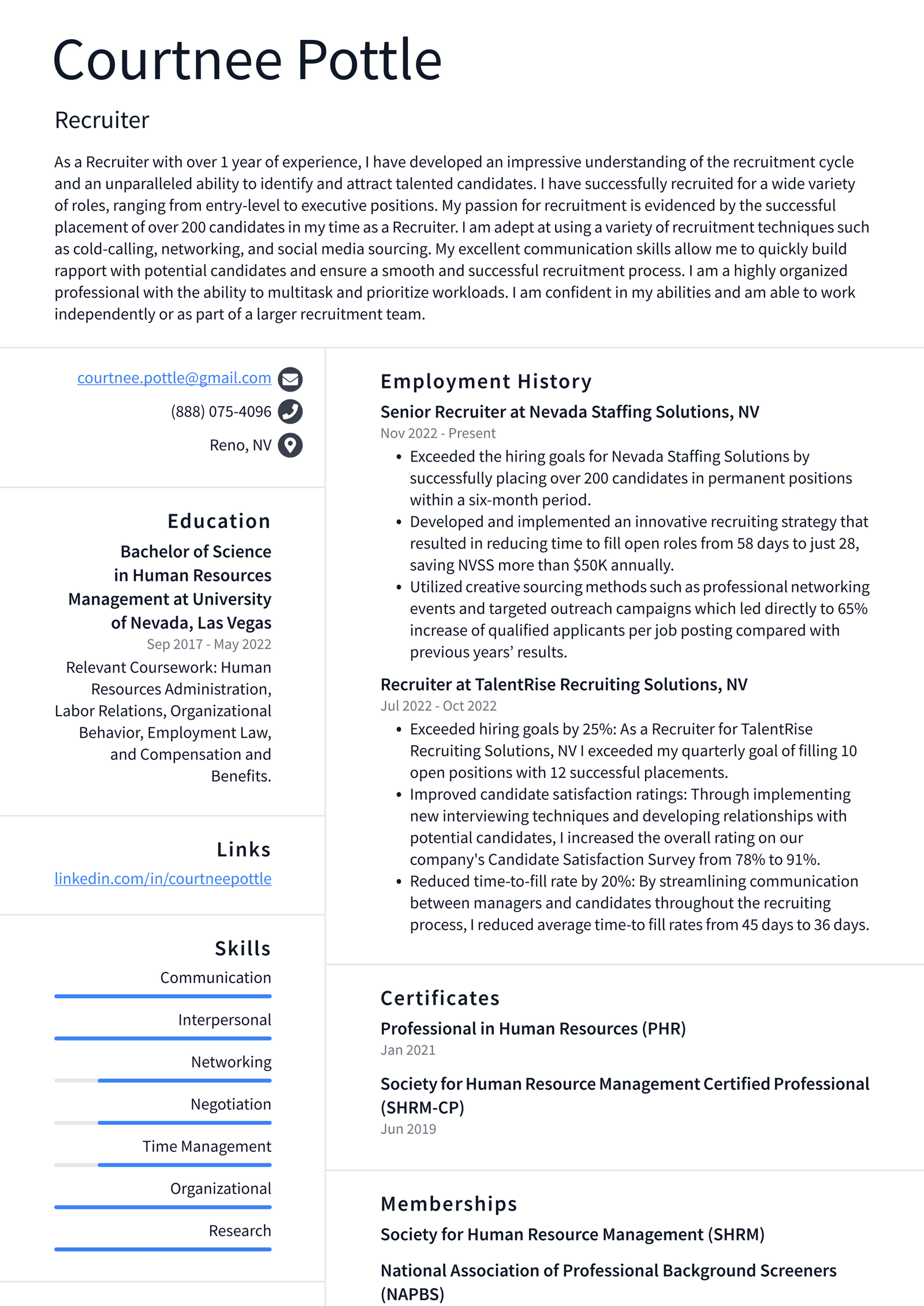 Walmart Recruiter Resume Examples | ResumeCat