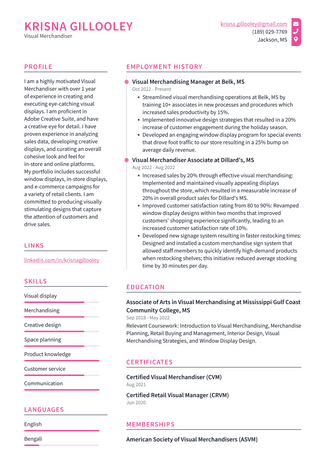 Walmart Visual Merchandiser Resume Examples | ResumeCat