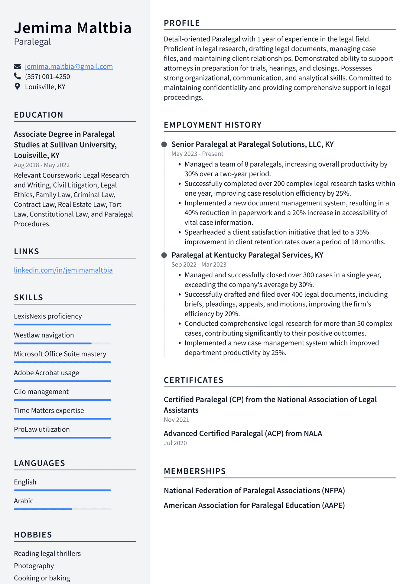 Zoom Paralegal Resume Examples | ResumeCat