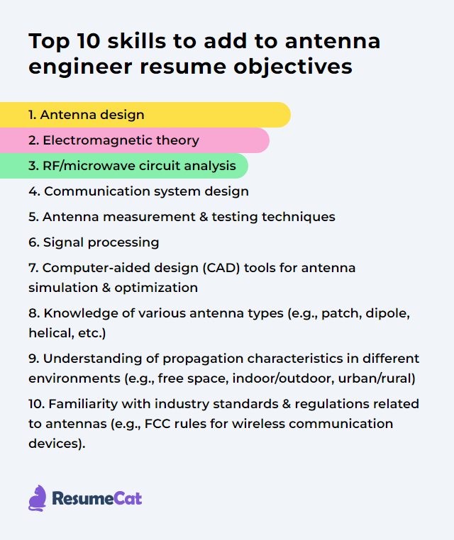 Top 16 Antenna Engineer Resume Objective Examples