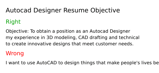 Top 17 Autocad Designer Resume Objective Examples