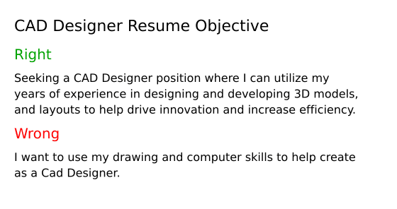 Top 17 CAD Designer Resume Objective Examples | ResumeCat