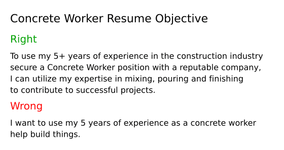 Top 16 Concrete Worker Resume Objective - Concrete Worker Resume Objective 6KFay